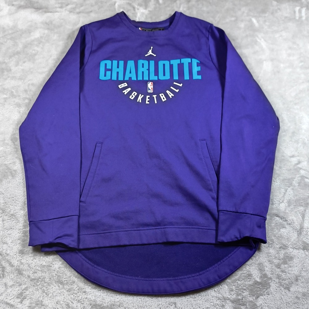 Jordan Charlotte Hornets Crewneck Sweatshirt Mens Large NBA Basketball Drop Tail